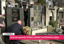 LITOMĚŘICE: Na počest generála Chábery přeletěl nad hřbitovem gripen