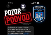 MOST: Městská policie varuje před podvodnými SMS o nedoplatku za parkování