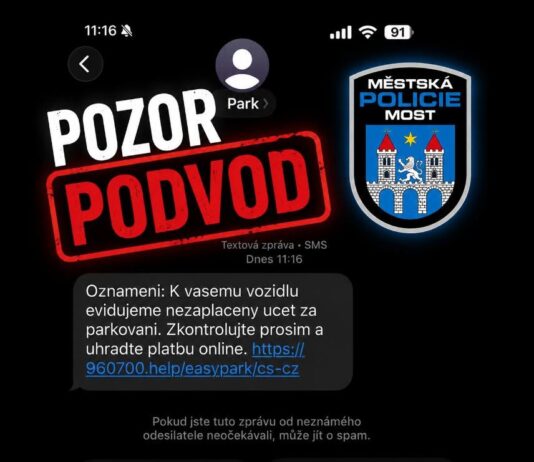 MOST: Městská policie varuje před podvodnými SMS o nedoplatku za parkování